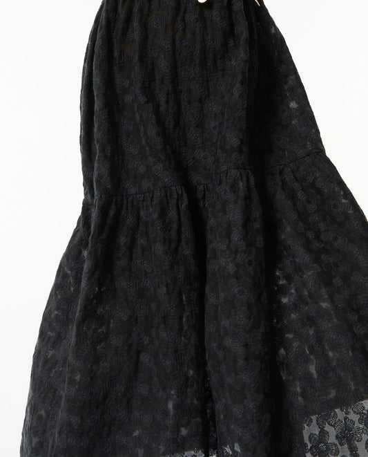 vestido largo bordado Tila