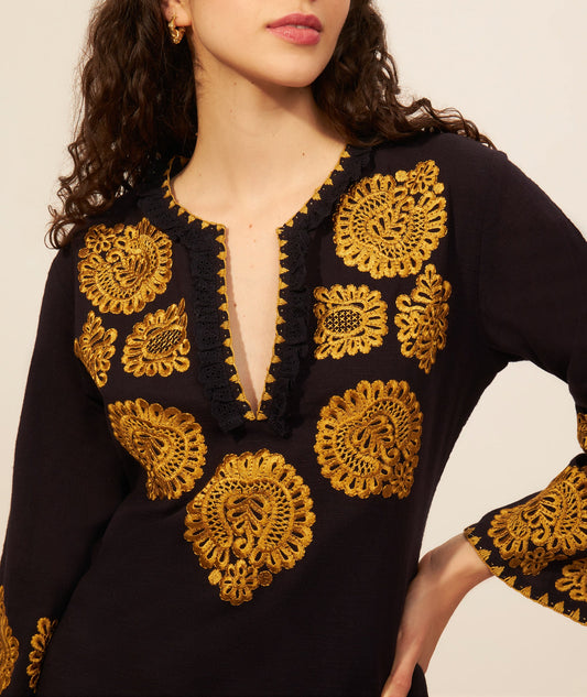 Robe longue brodée Togala