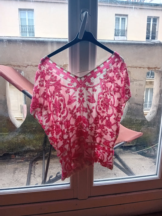 Precious pink sequin top