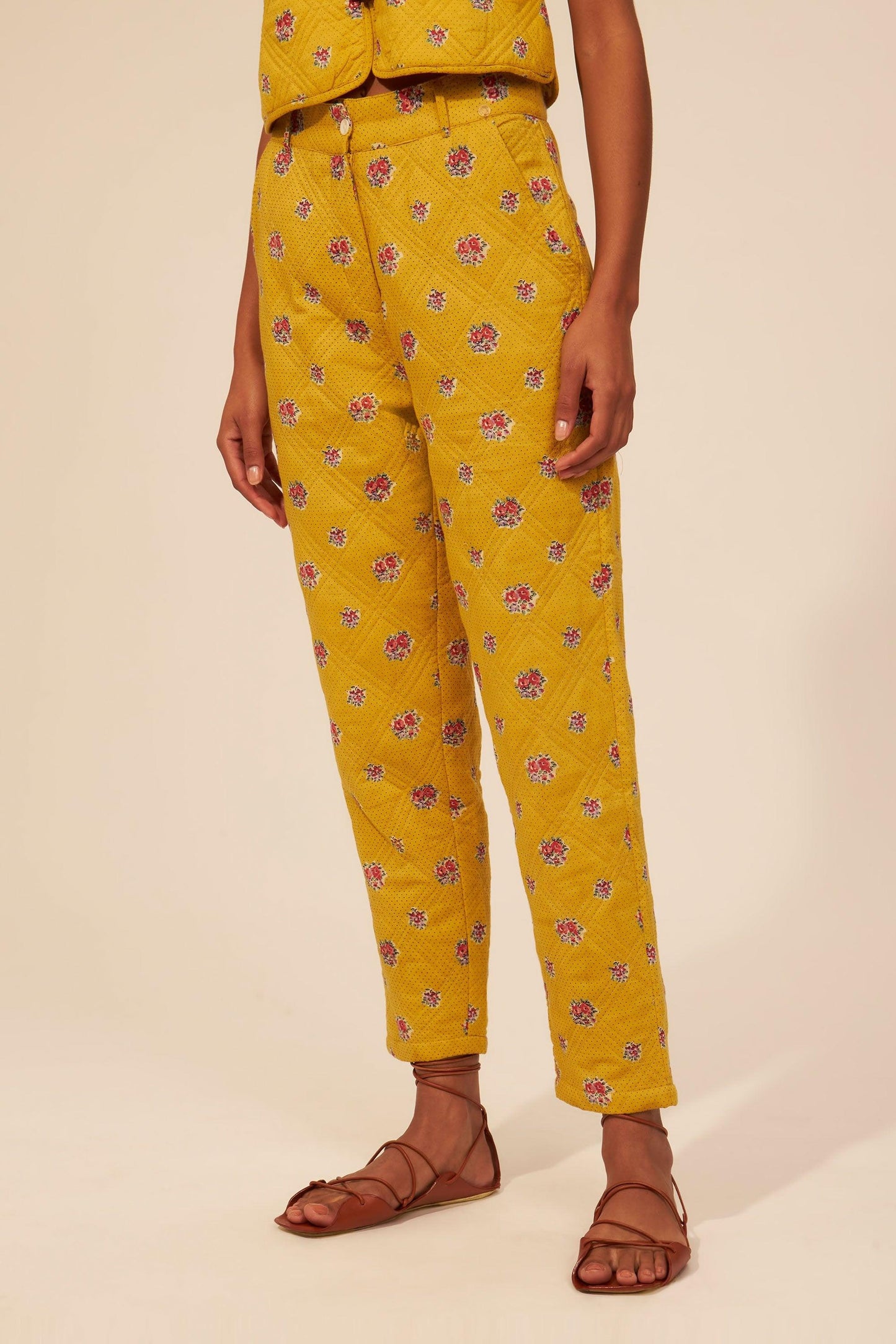 Audrey printed quilted pants
