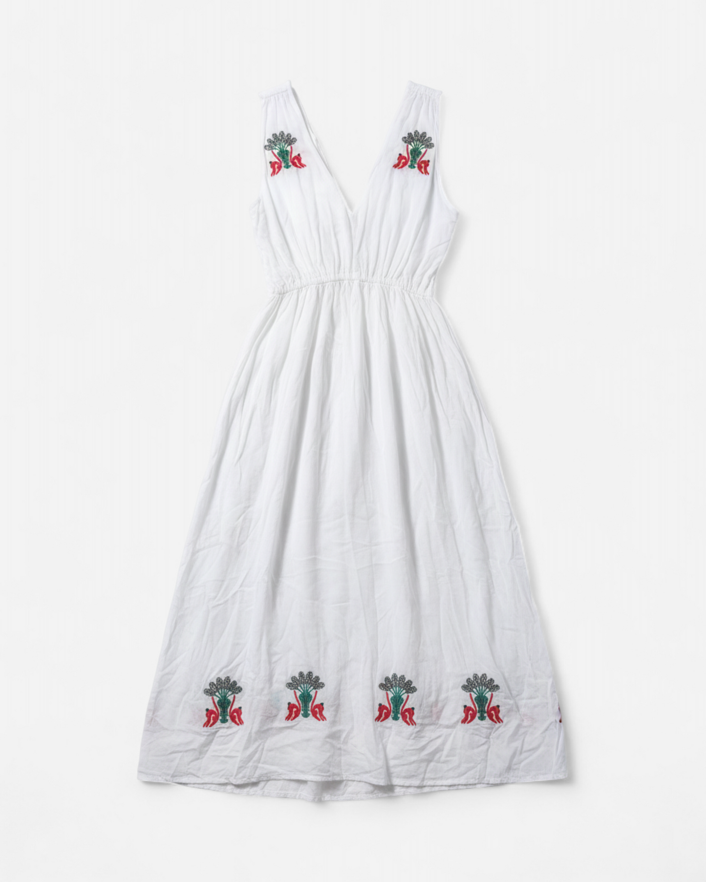 Long white embroidered dress
