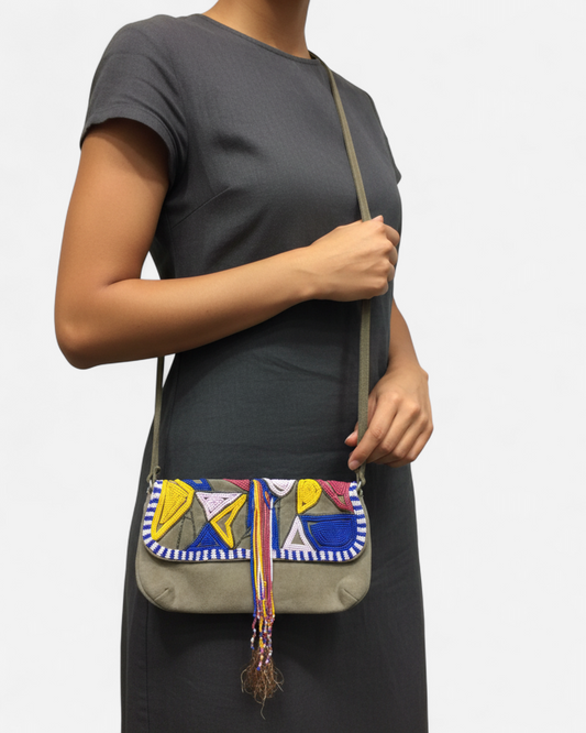 Sac à main éthnique en daim