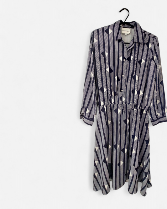 Robe mi-longue à motifs géométriques