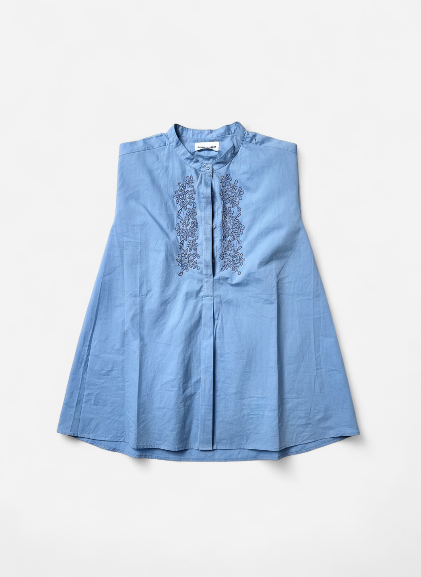 Blouse en coton bleue