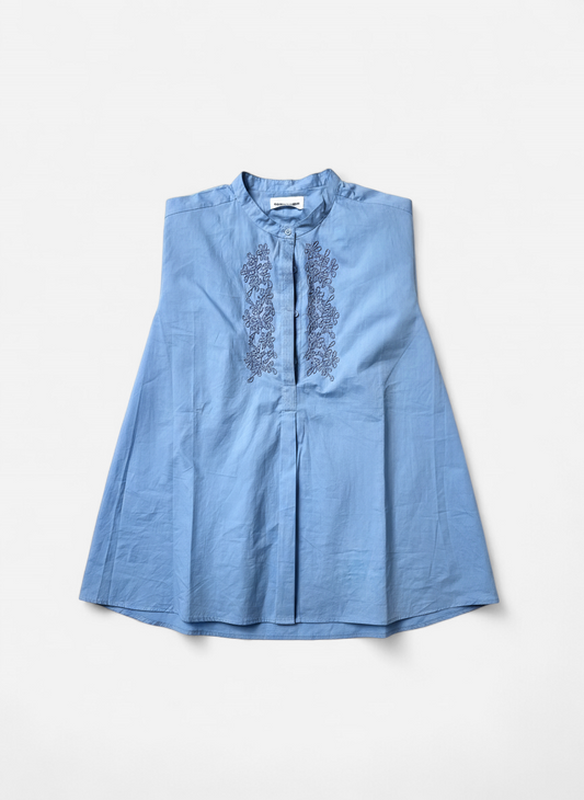 Blouse en coton bleue