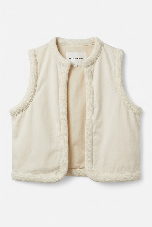 Beige sleeveless cardigan