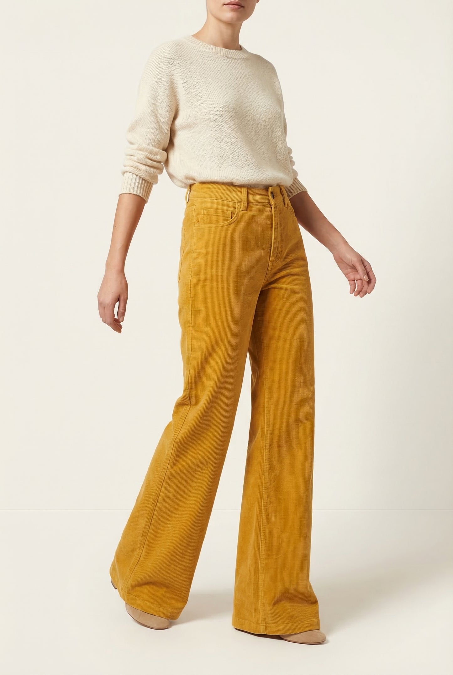 Pantalone a zampa in velluto