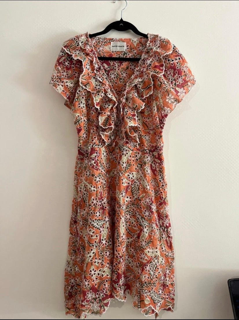 orange shiffly dress