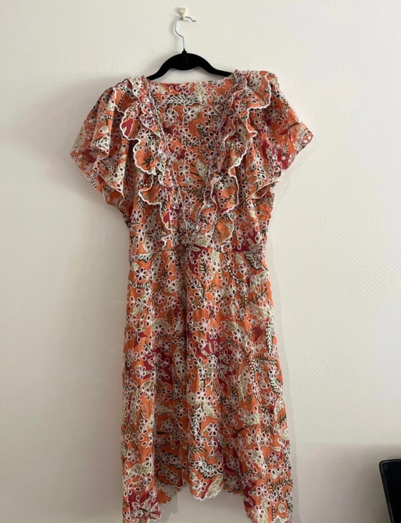 orange shiffly dress