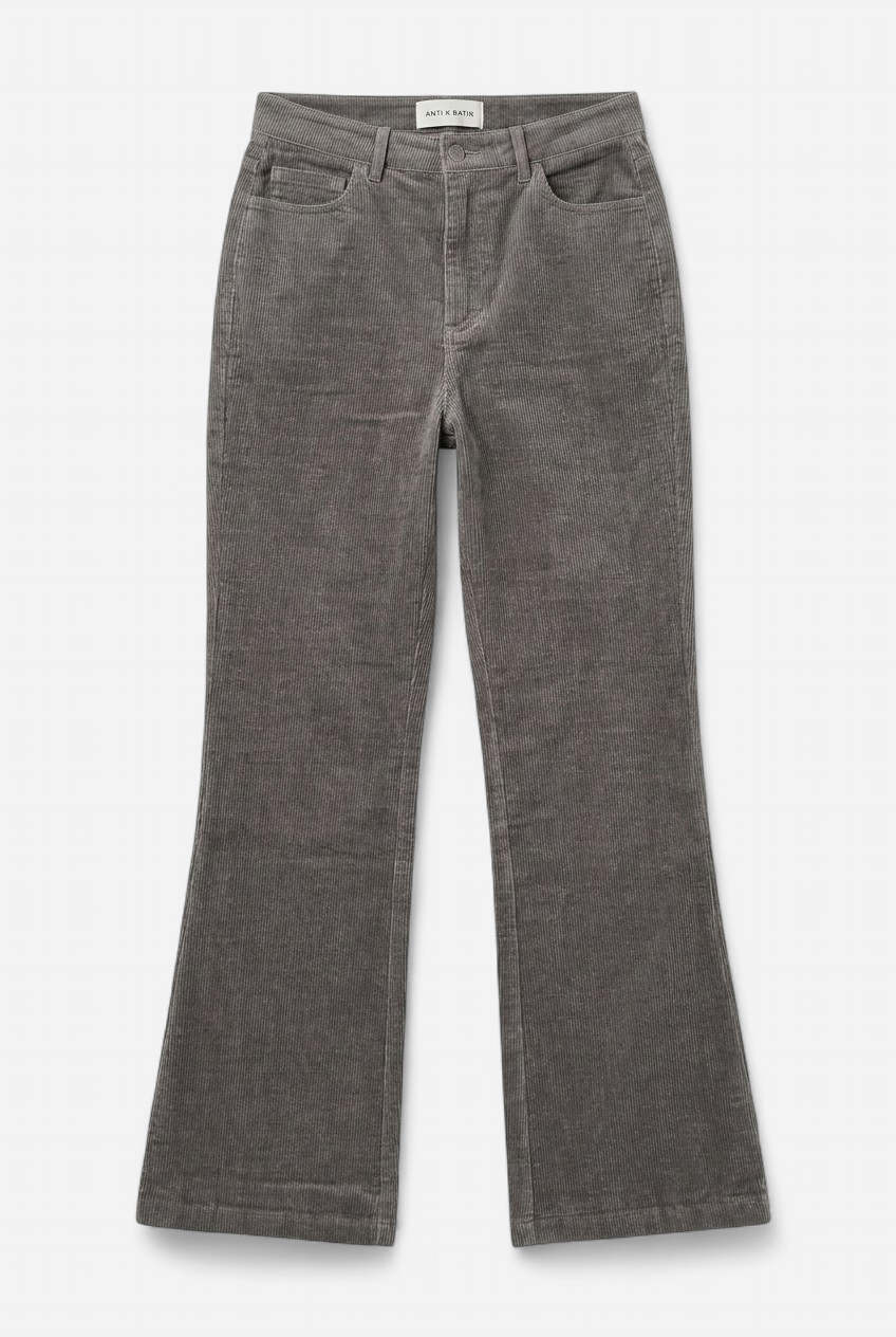 Grey flared trousers