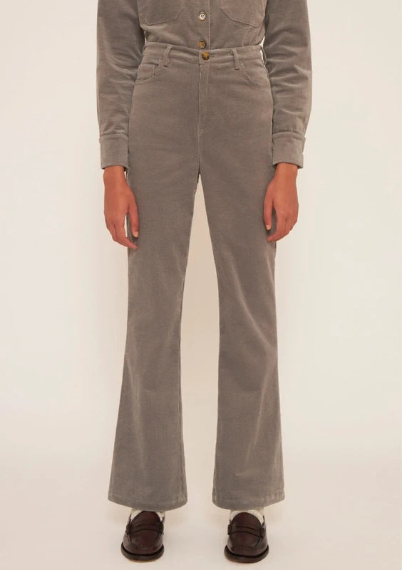Grey flared trousers