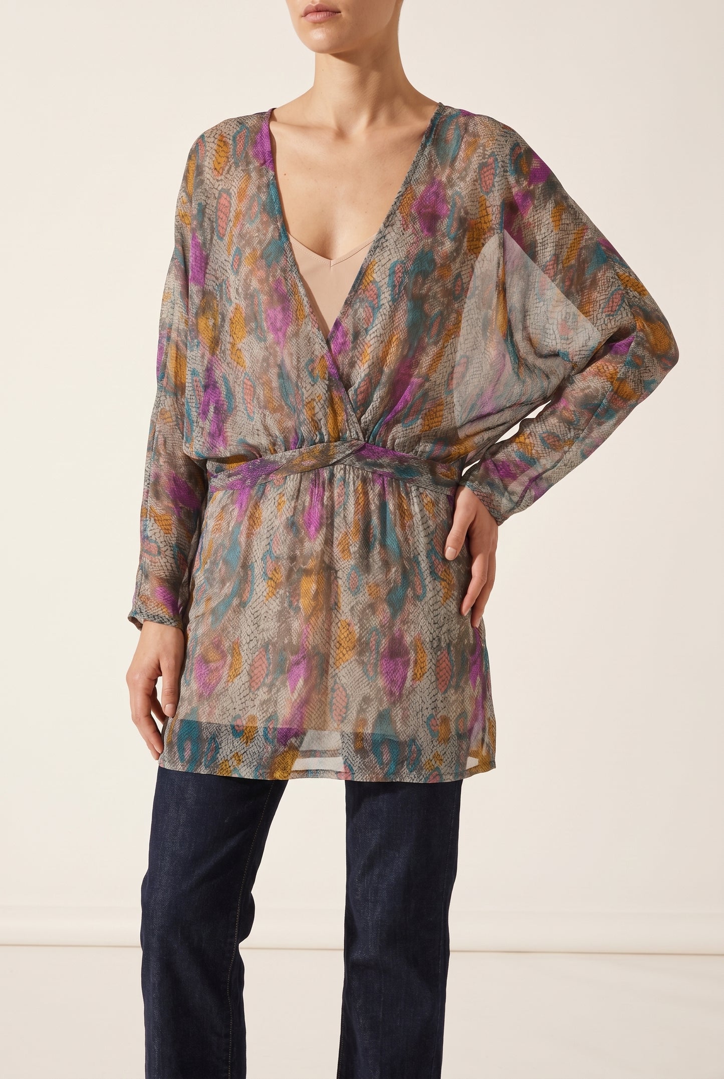 Sheer floral tunic