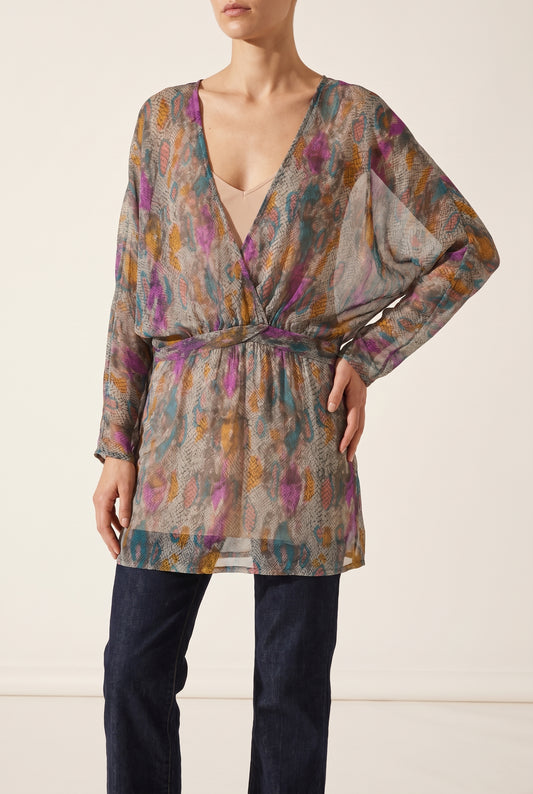 Sheer floral tunic