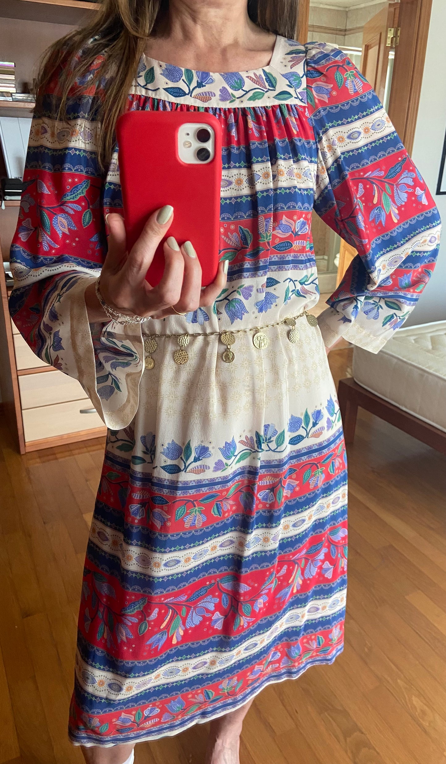 vestido midi de seda estampado Christina