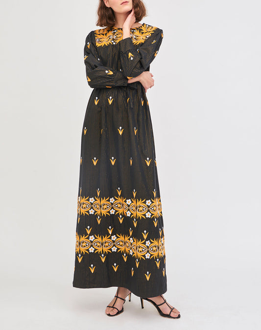 Mexi long embroidered dress