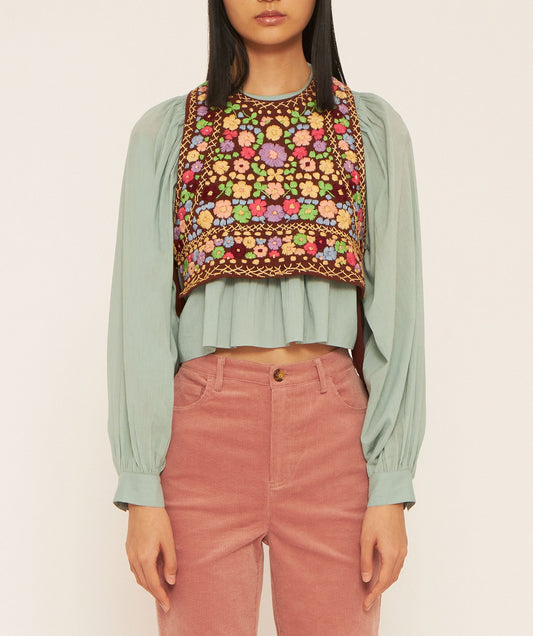 Plastron brodé Line