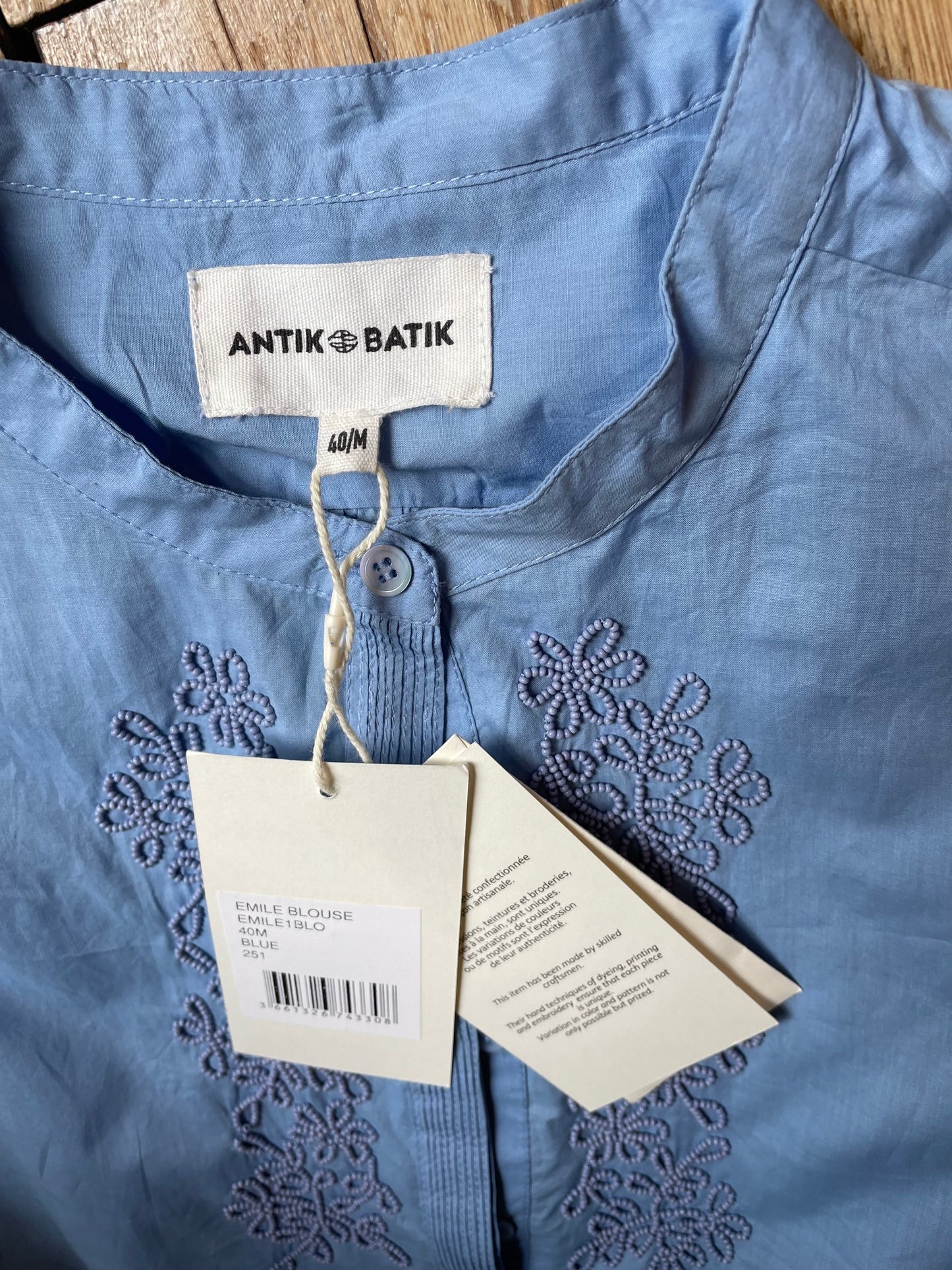 Blouse en coton bleue