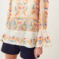 Ania embroidered cotton and tulle blouse