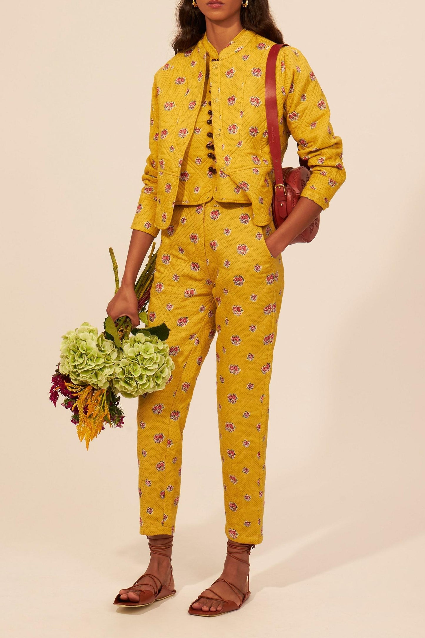 Audrey printed quilted pants