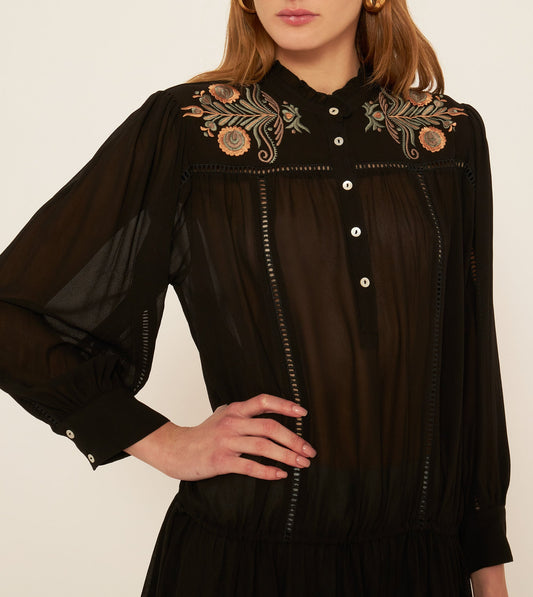 Robe courte brodée Igor