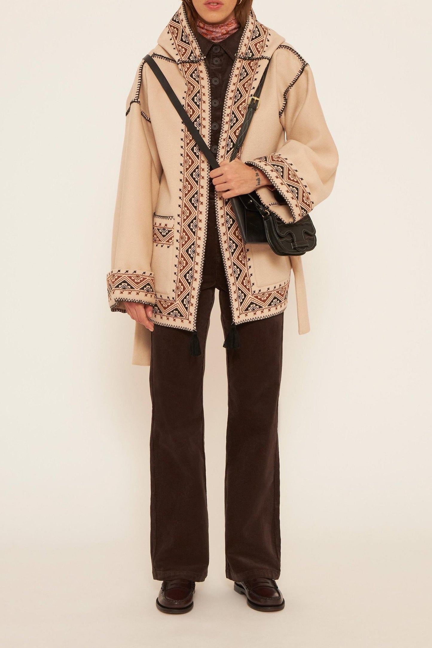 Condor cropped embroidered coat