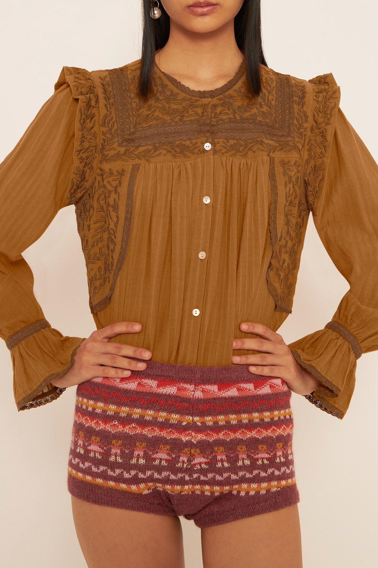 Bernardo embroidered blouse