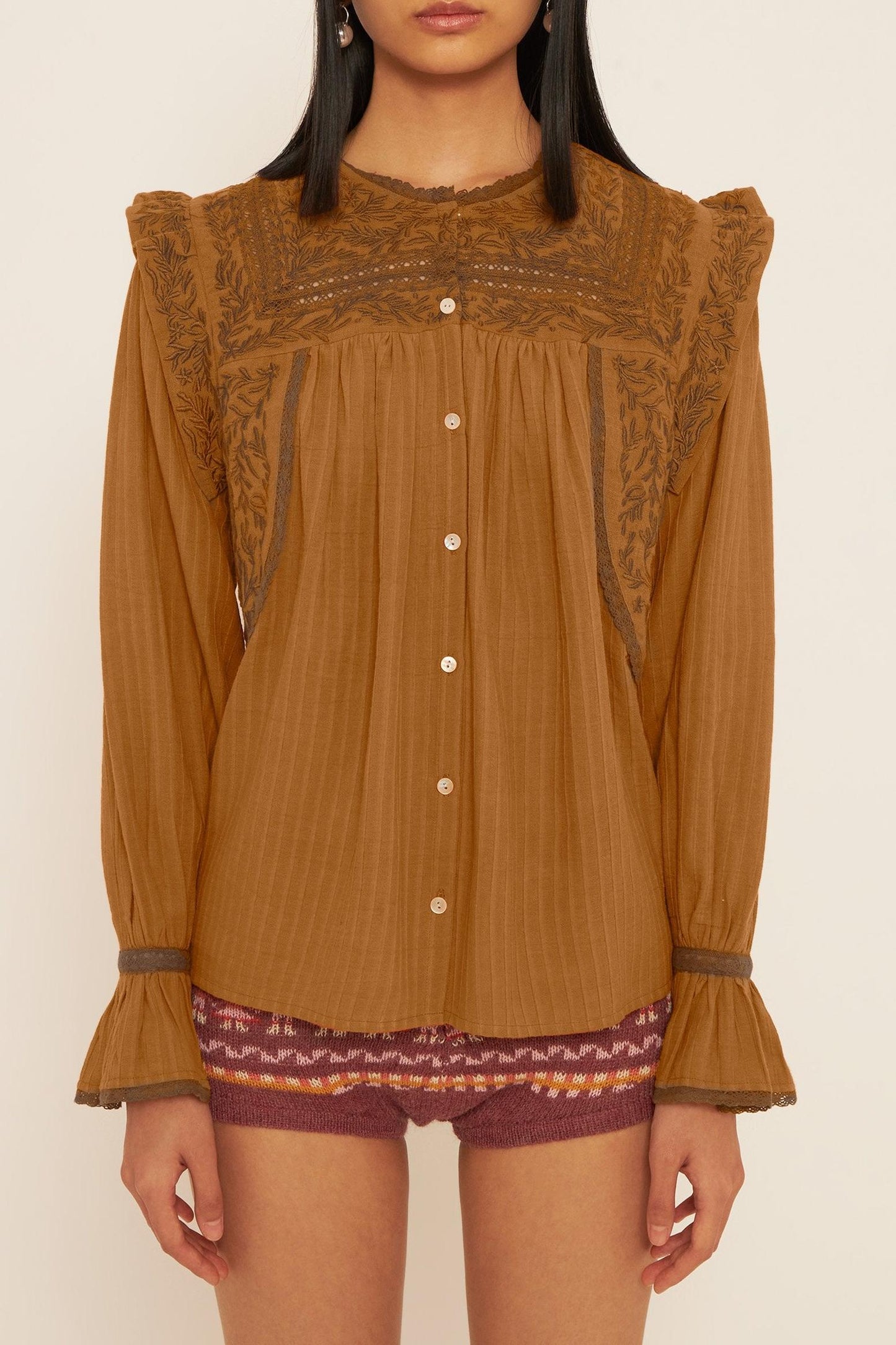 Bernardo embroidered blouse