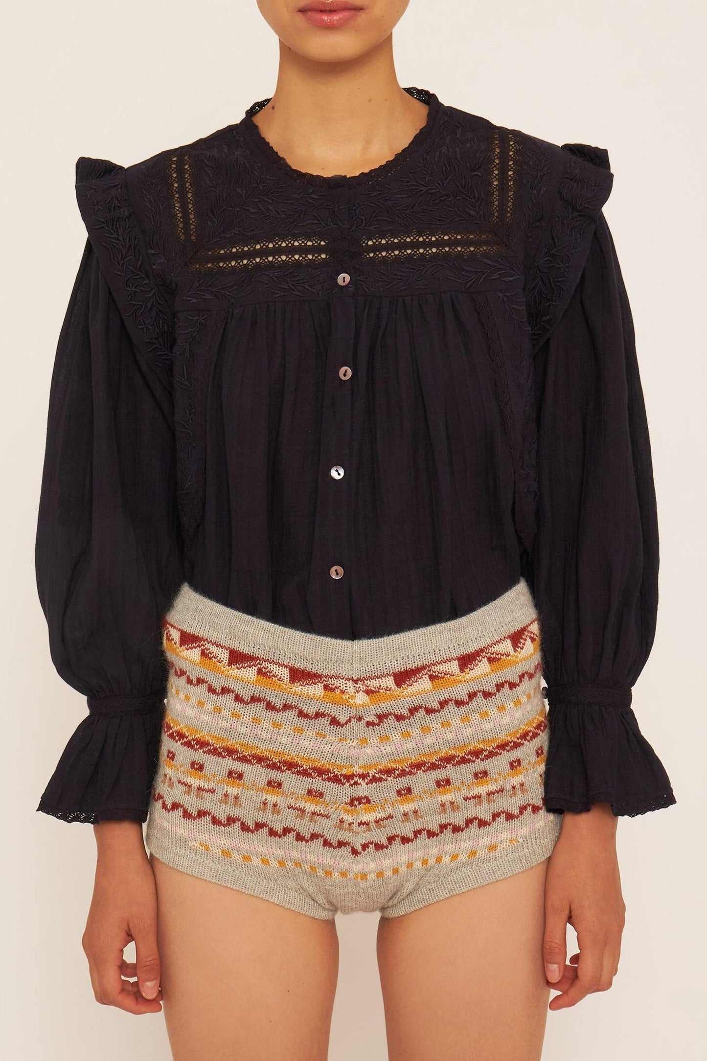 Bernardo embroidered blouse