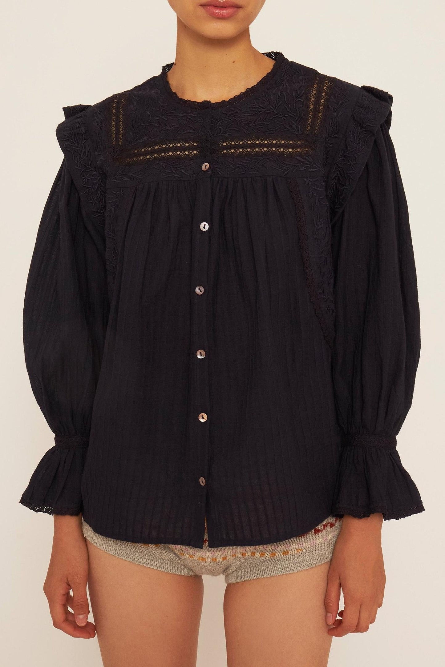 Bernardo embroidered blouse