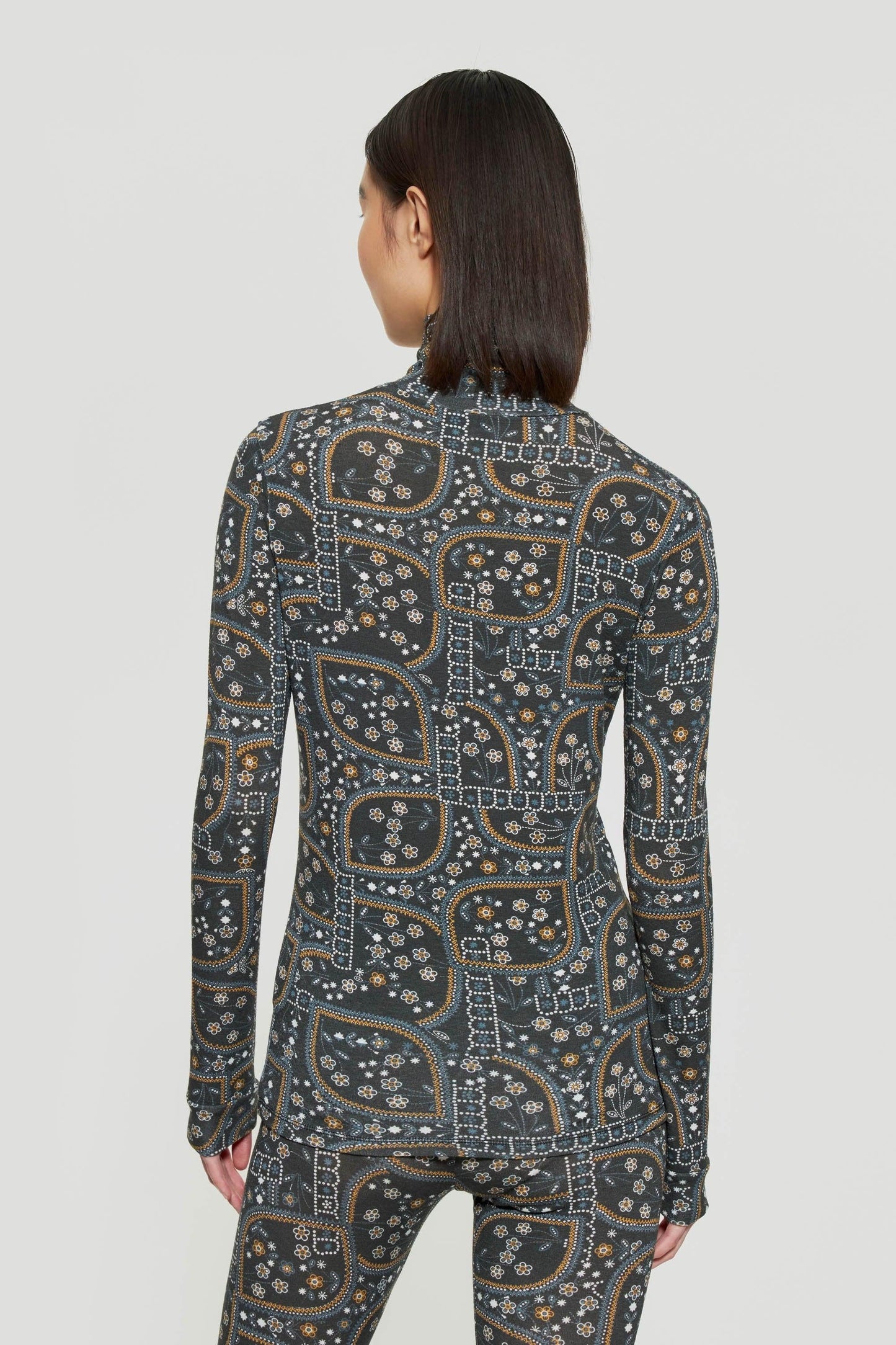 Ella print roll-neck