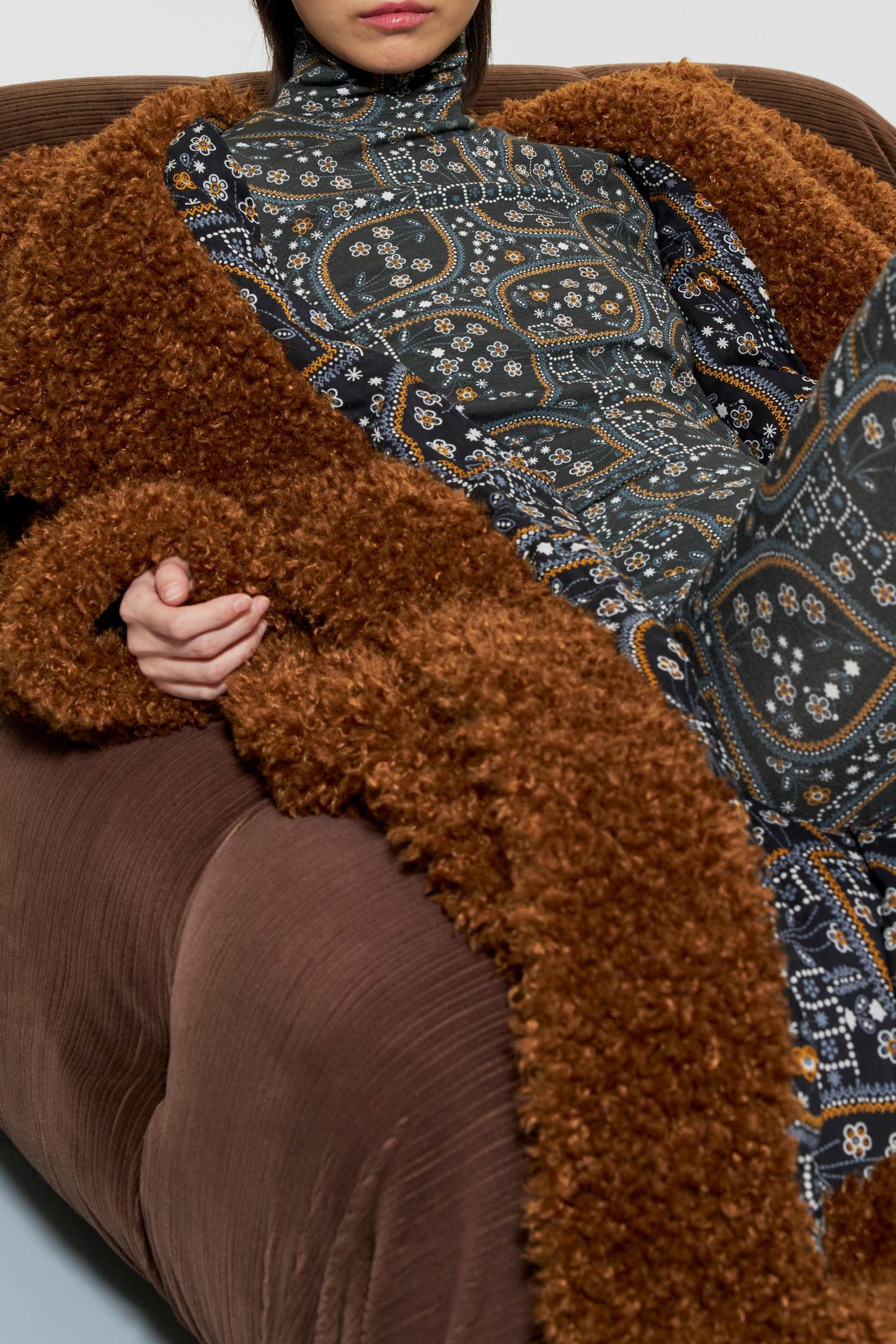 Ella print roll-neck