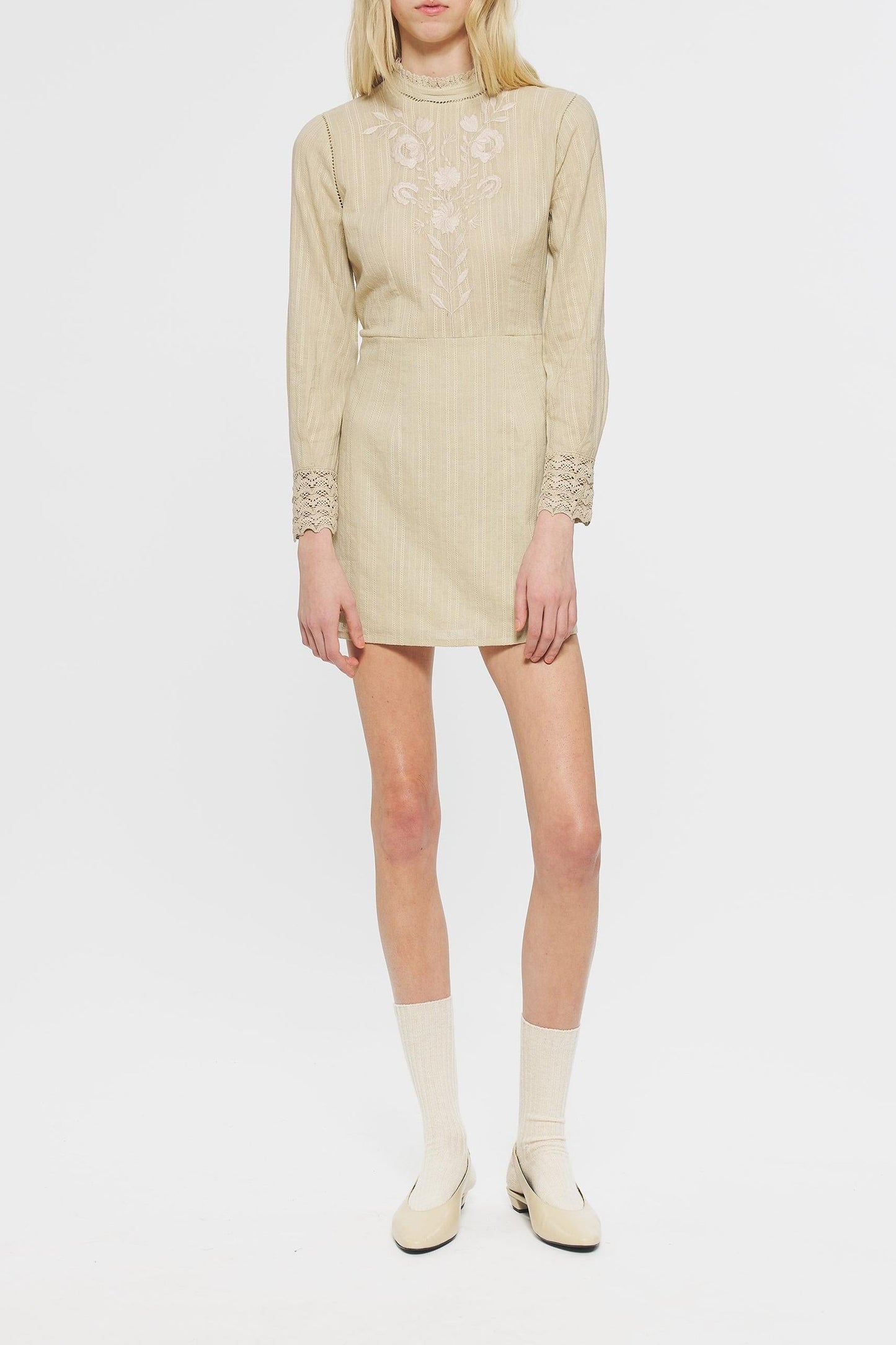 Kiss Embroidered mini dress