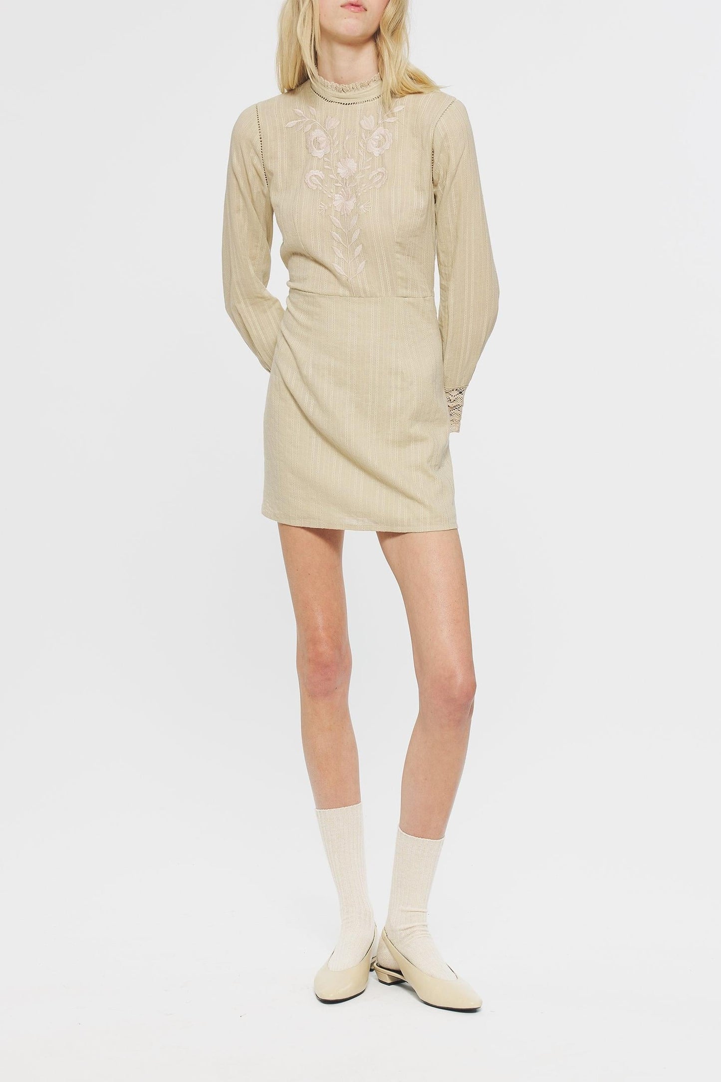 Kiss Embroidered mini dress