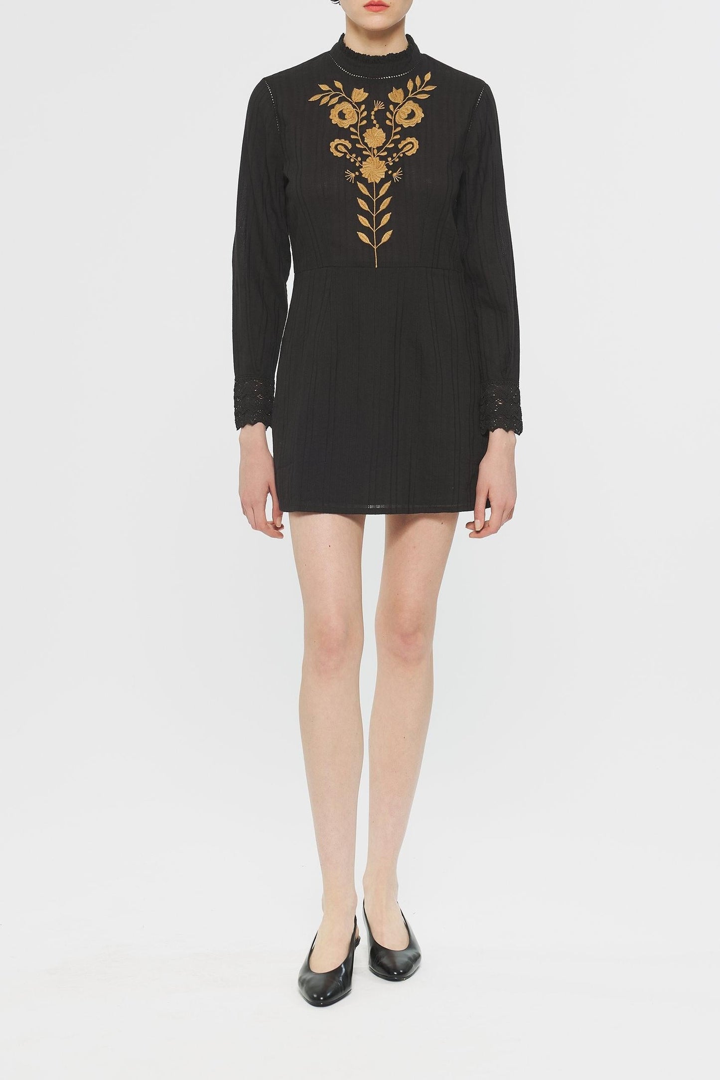 Kiss Embroidered mini dress