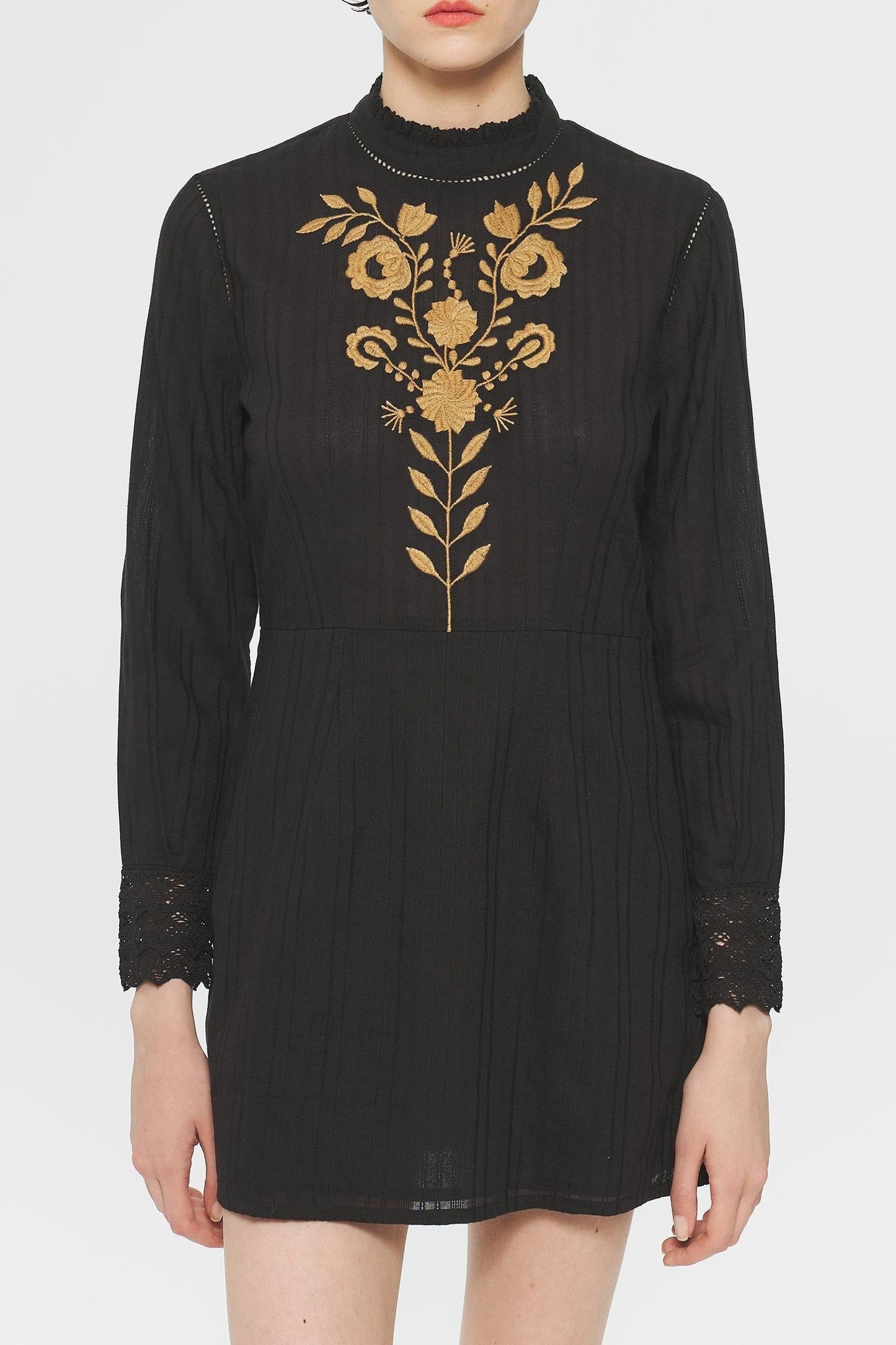 Kiss Embroidered mini dress