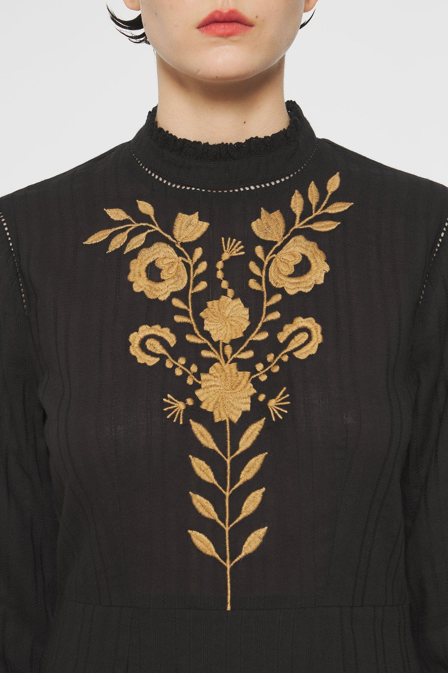 Kiss Embroidered mini dress