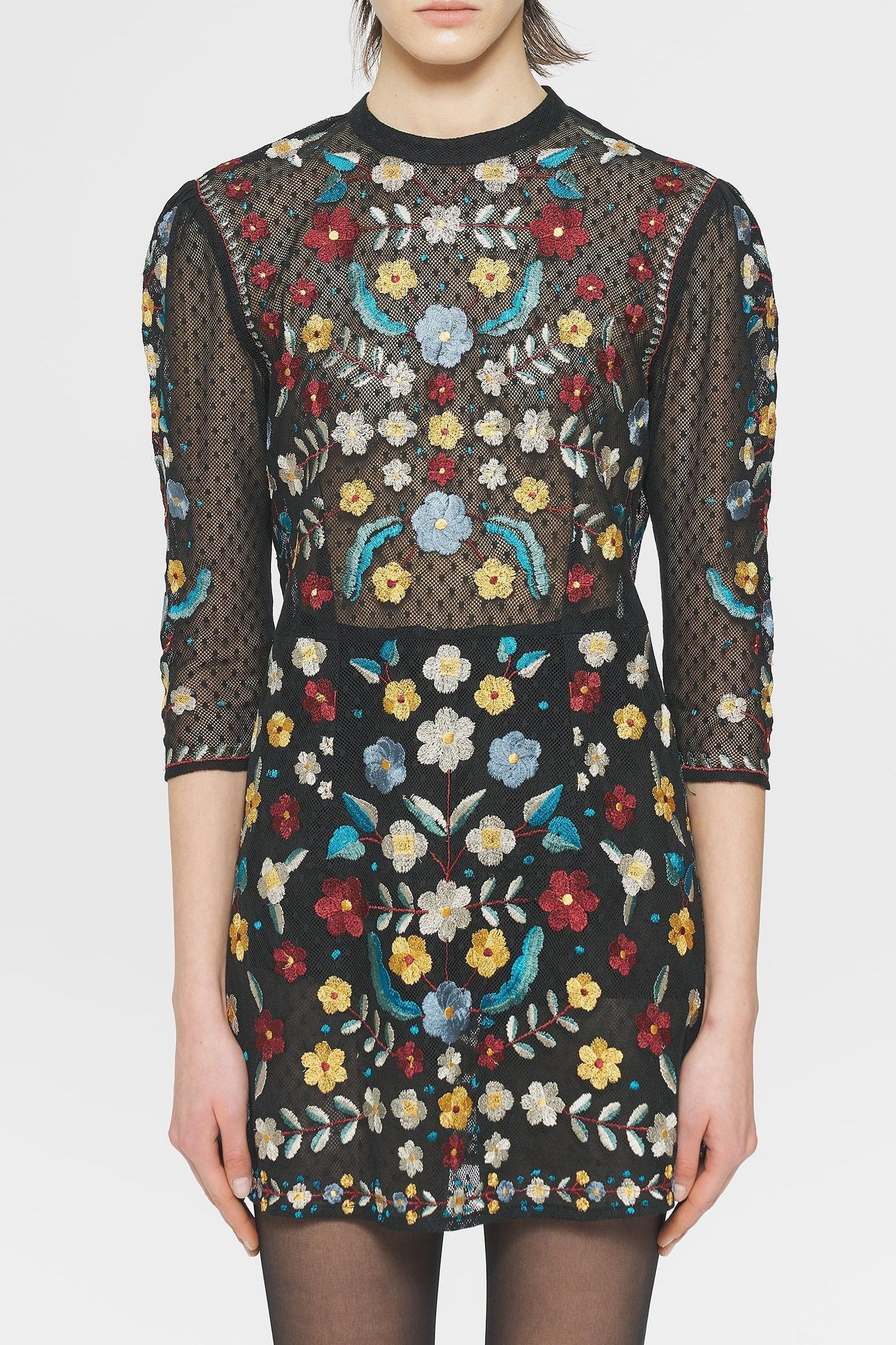 Ariani Embroidered mini dress
