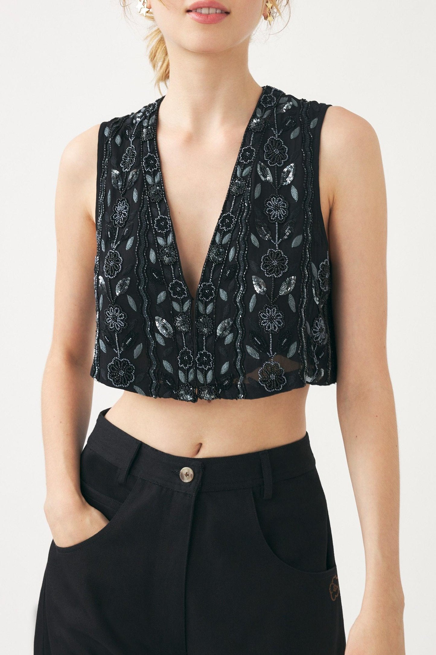 Hand-embroidered Zeniba vest