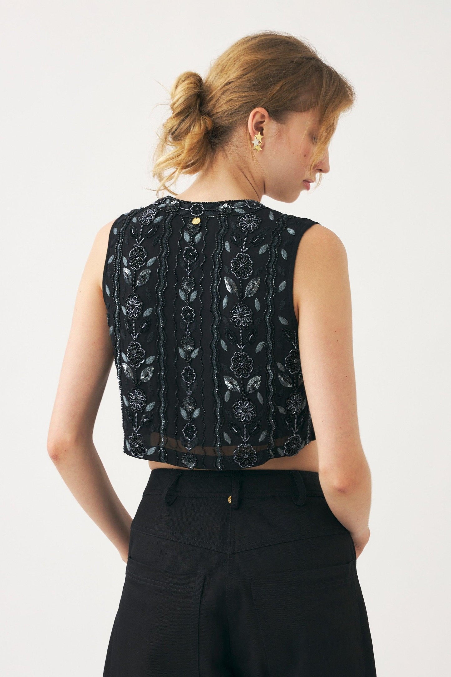 Hand-embroidered Zeniba vest