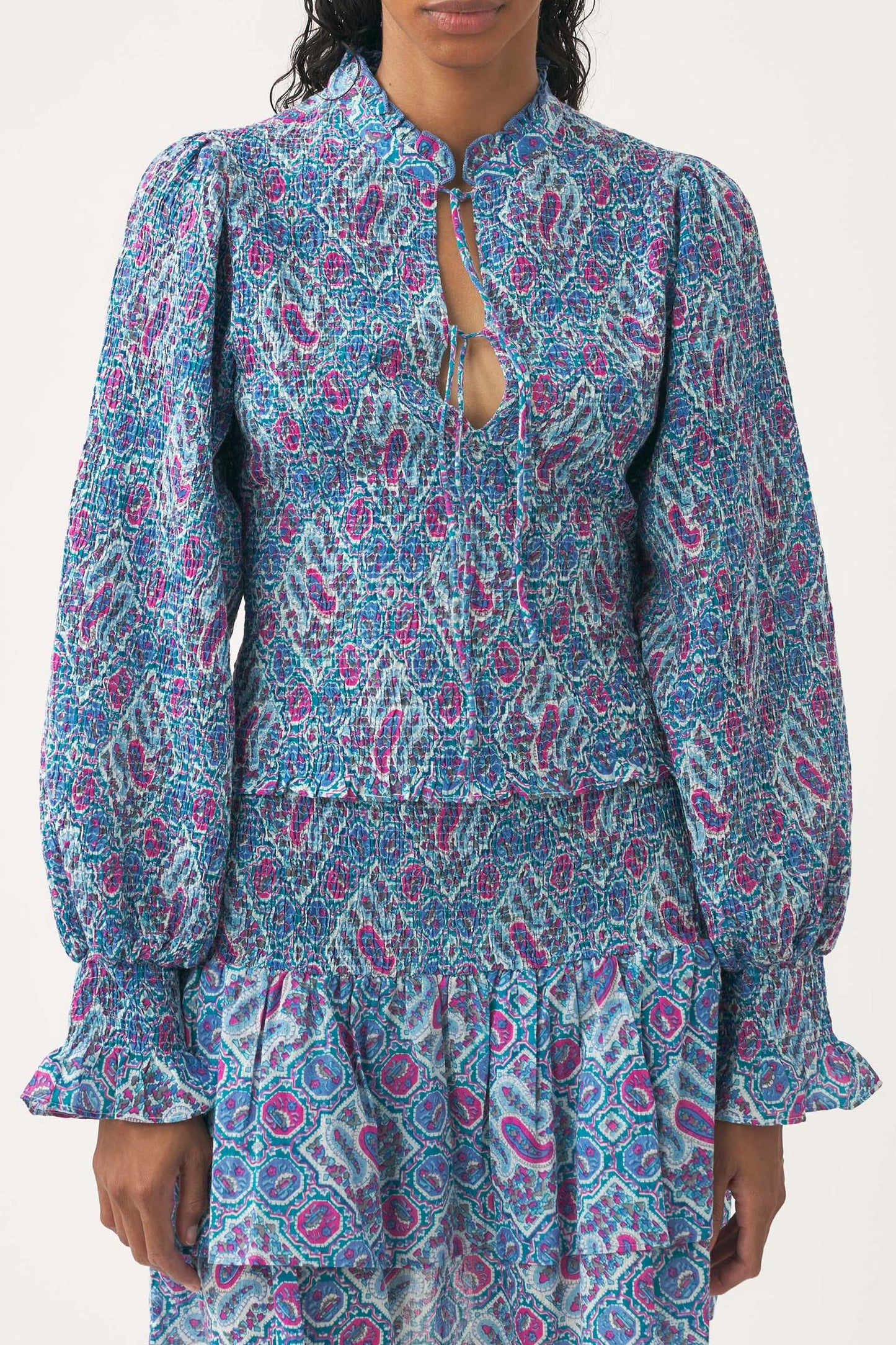 Smocked blouse Zena