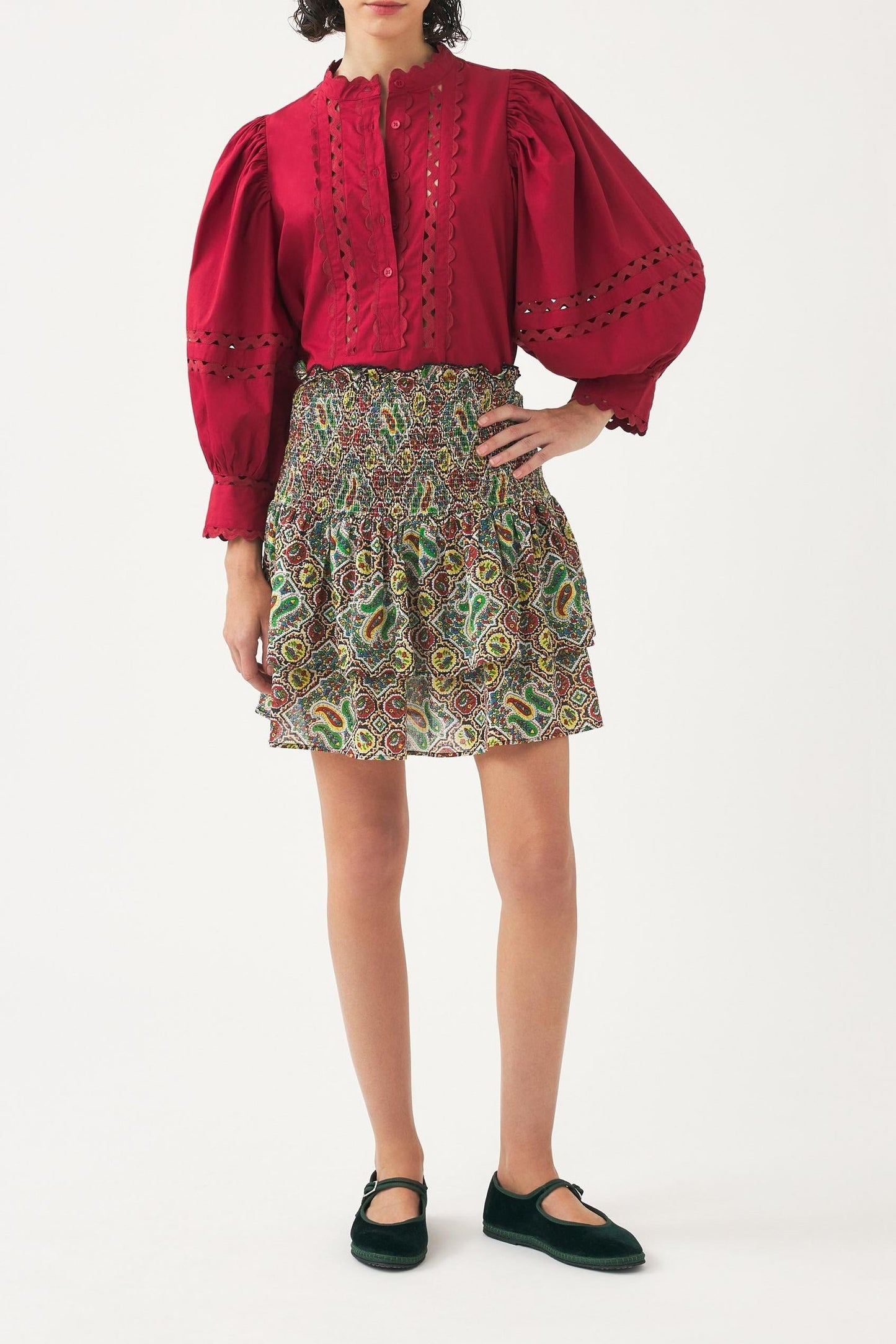 Smocked miniskirt Zena