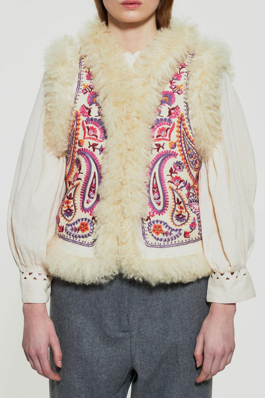 Wesley embroidered sleeveless gilet