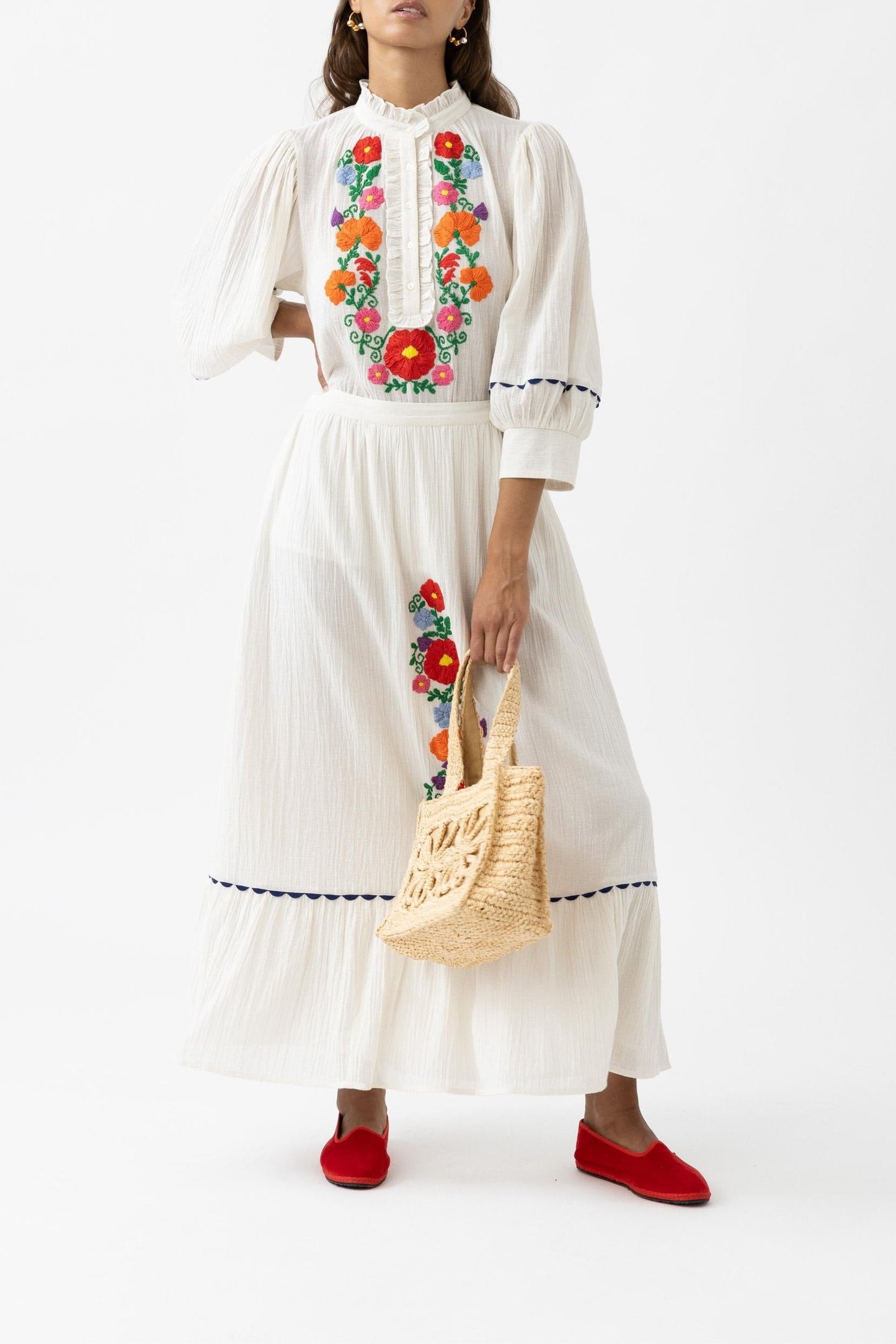 Braided raffia baguette bag Rosanna