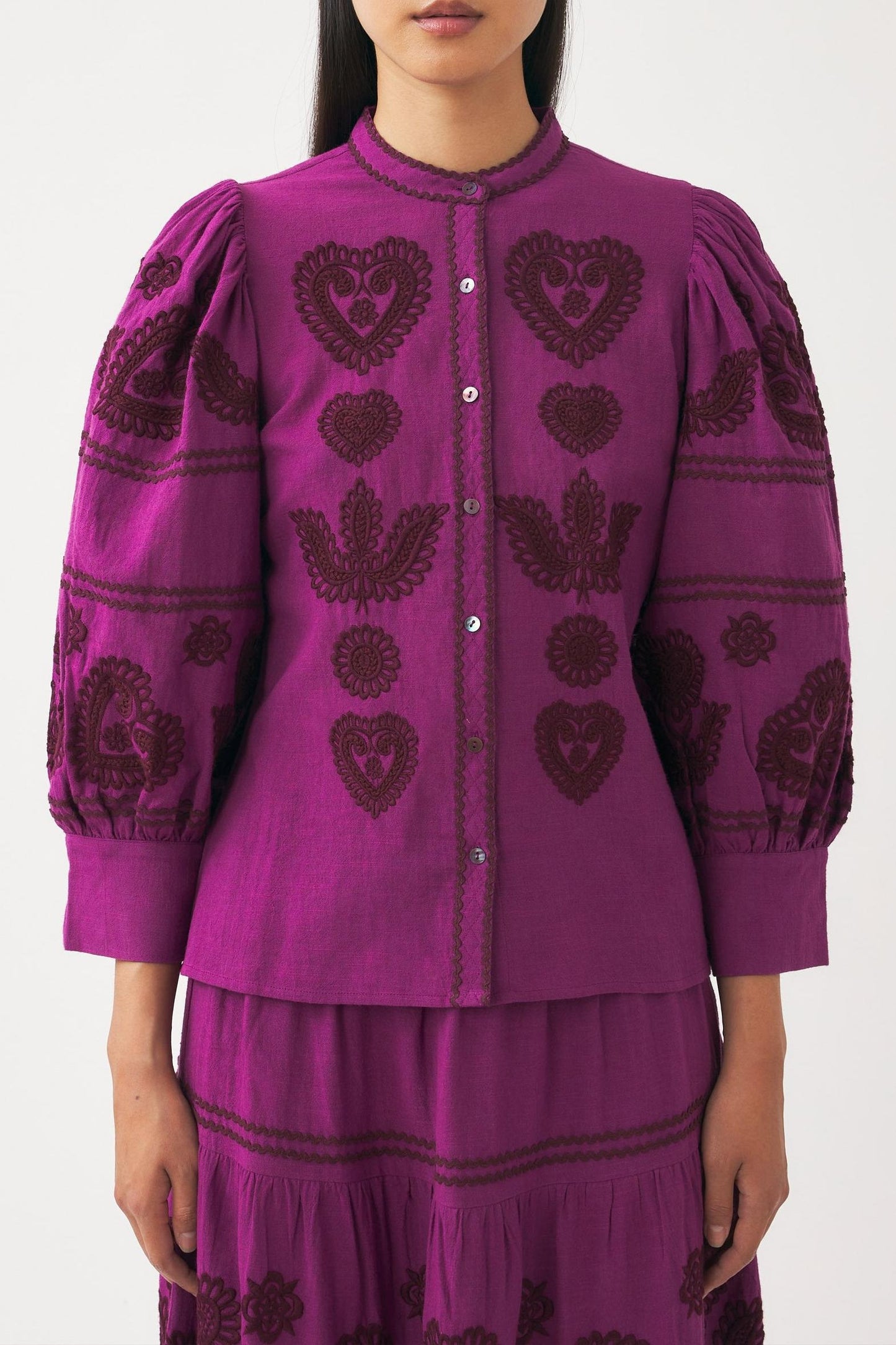 Blouse with Hungarian-inspired embroidery Rony