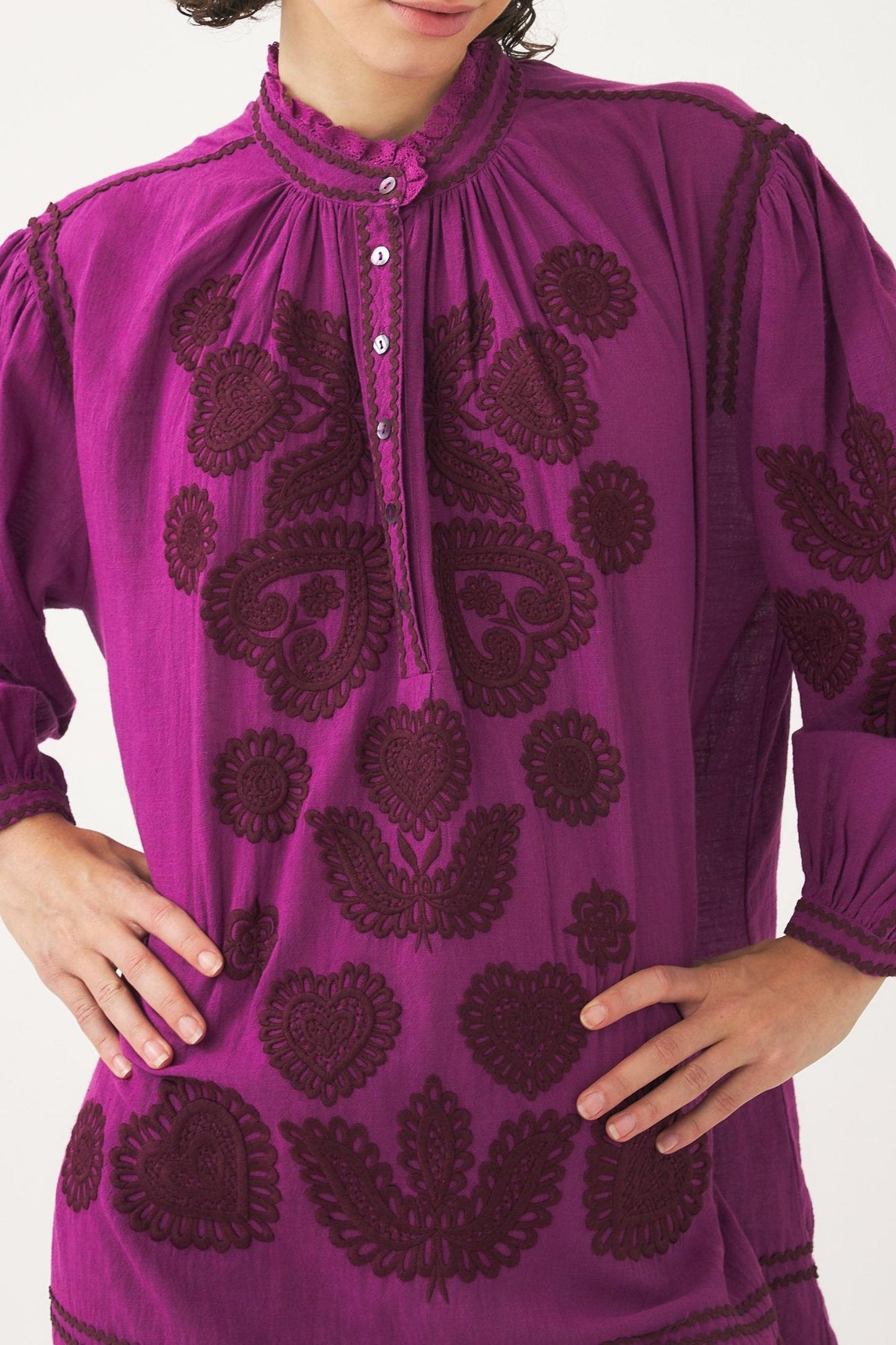 Blouse with Hungarian-inspired embroidery Rony