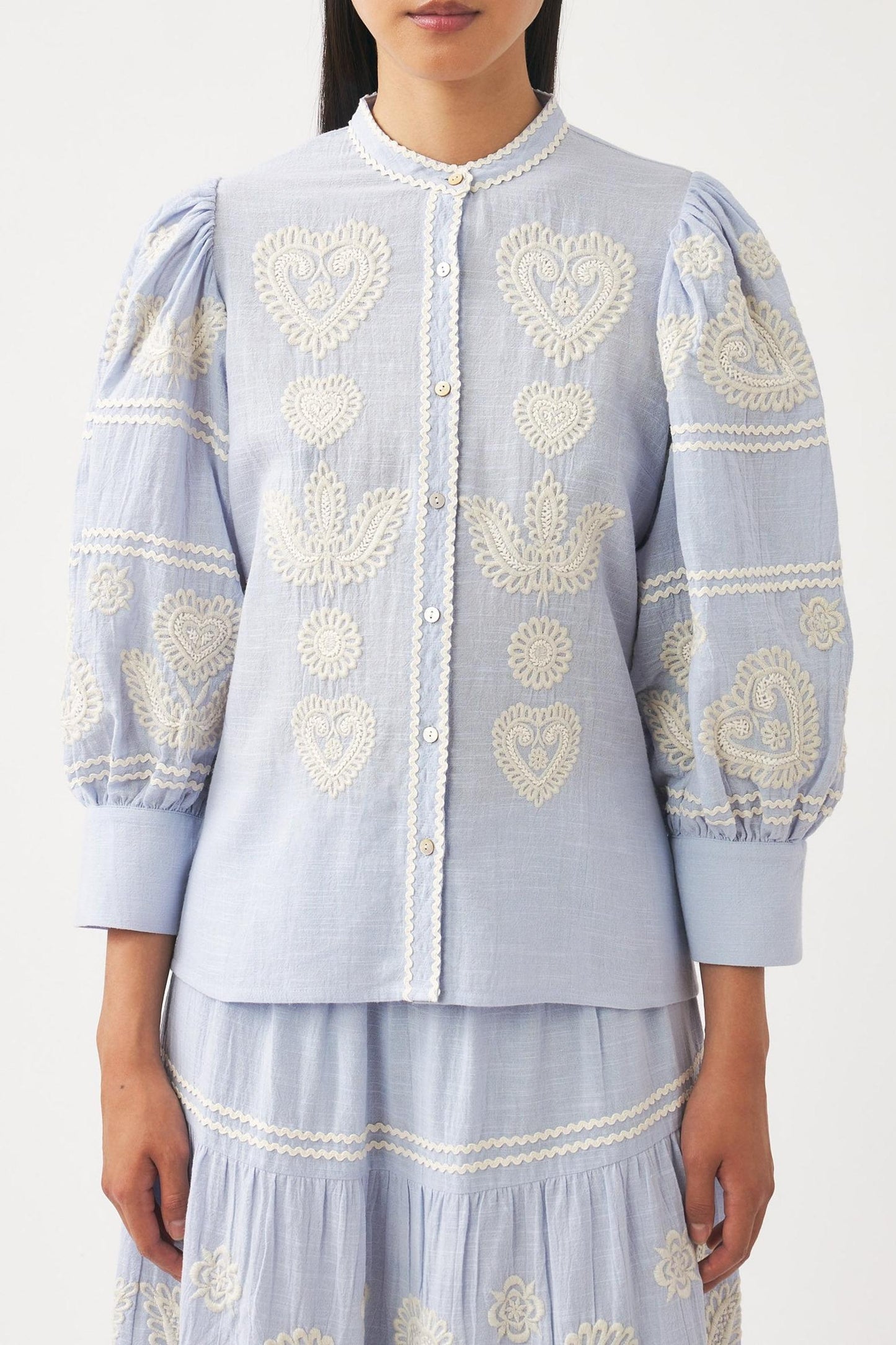 Blouse with Hungarian-inspired embroidery Rony