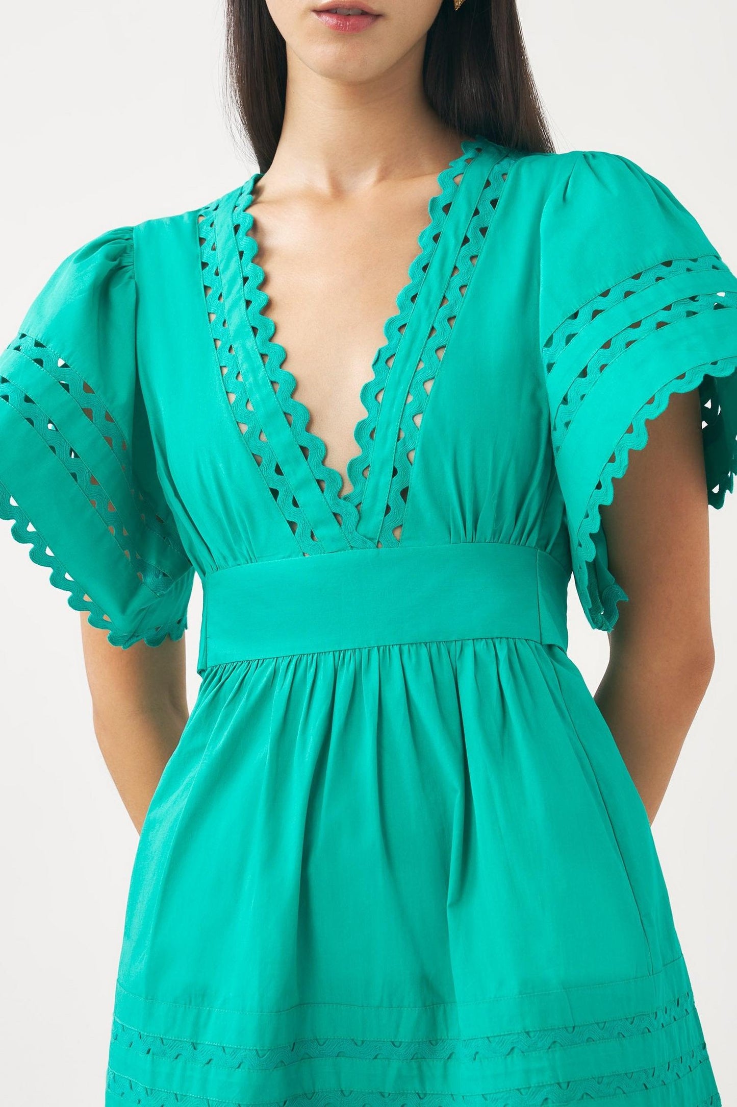 Cotton poplin mini dress Rodo