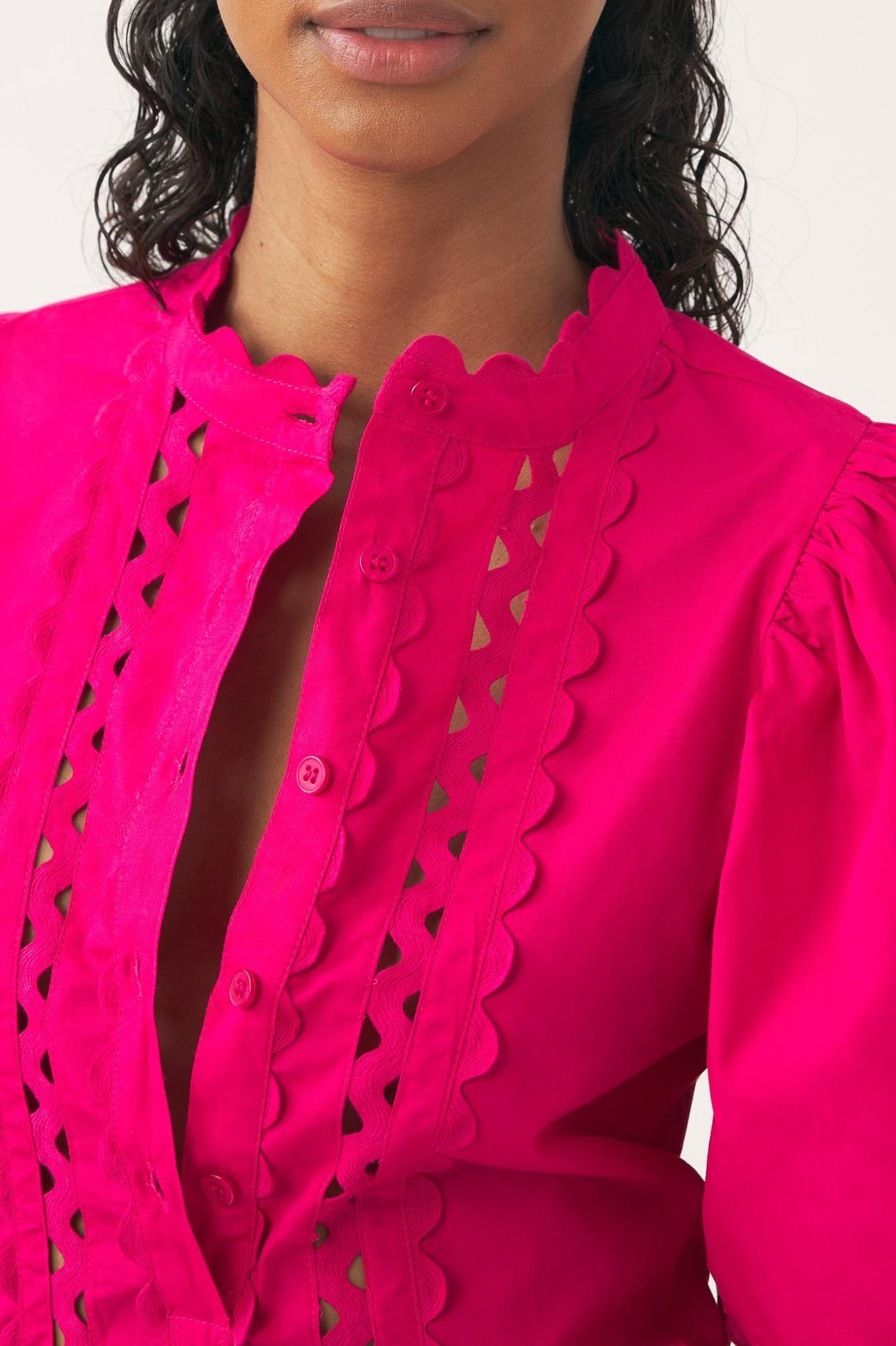 Cotton poplin openwork blouse Rodo