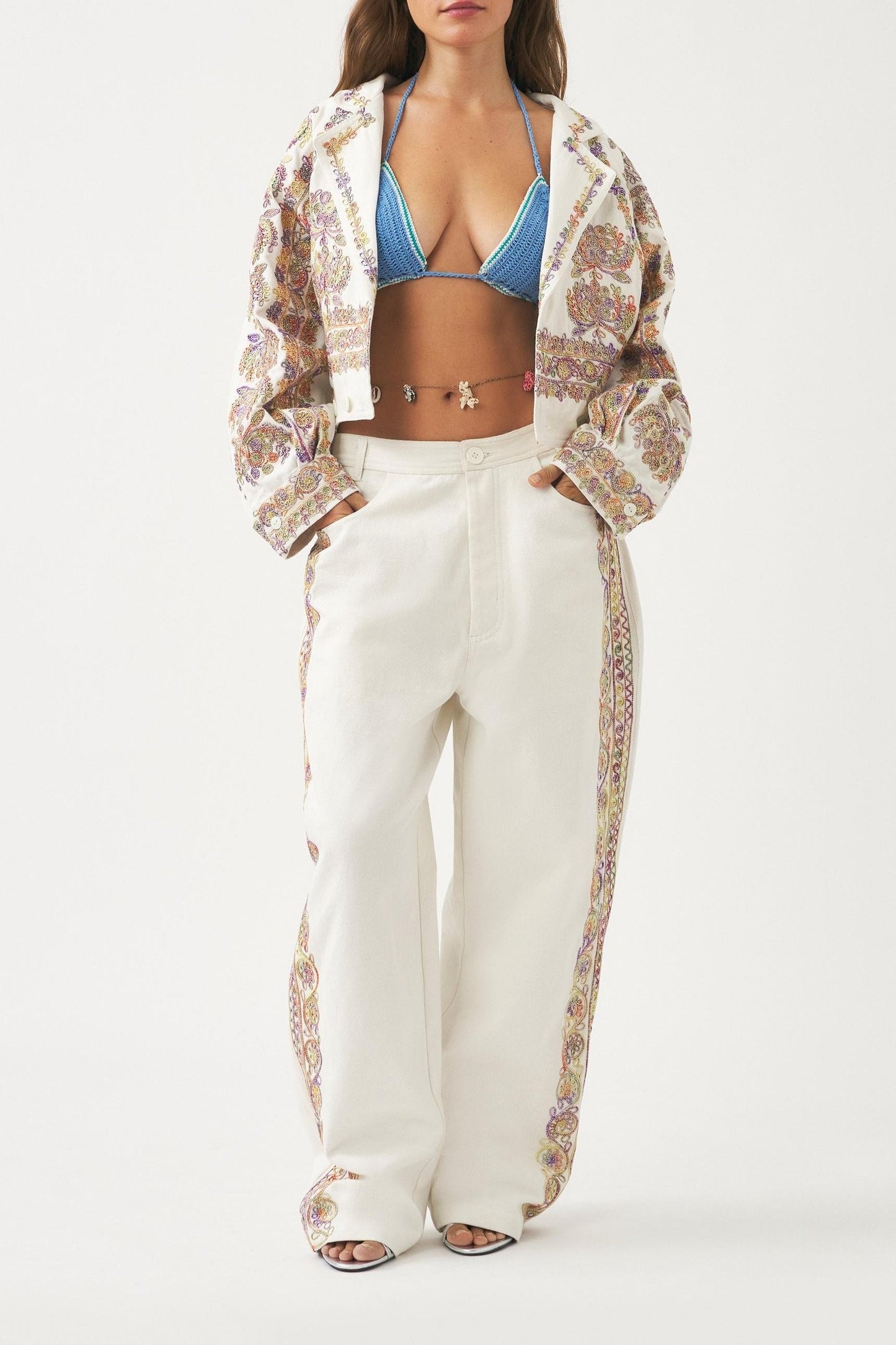 Hand-embroidered trousers Neil