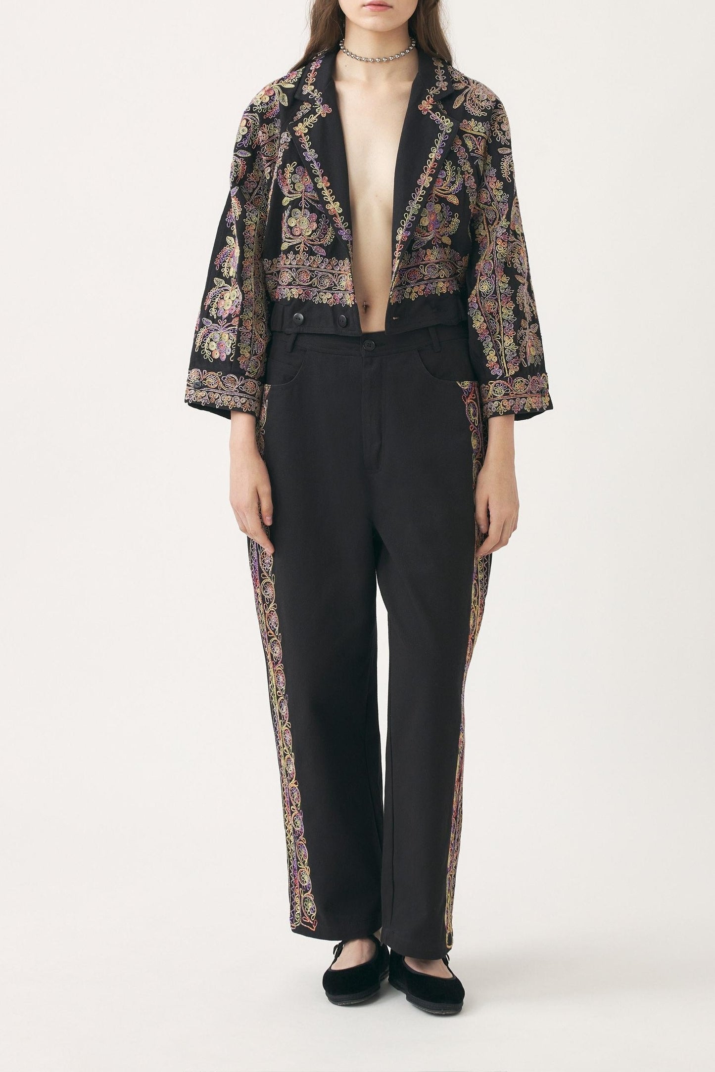 Hand-embroidered trousers Neil